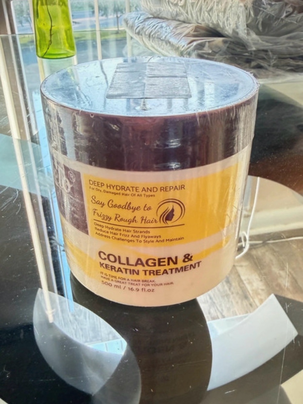 Collagen & Keratin Treatment Hair Mask – Deep Hydrate & Repair (Yellow/White)